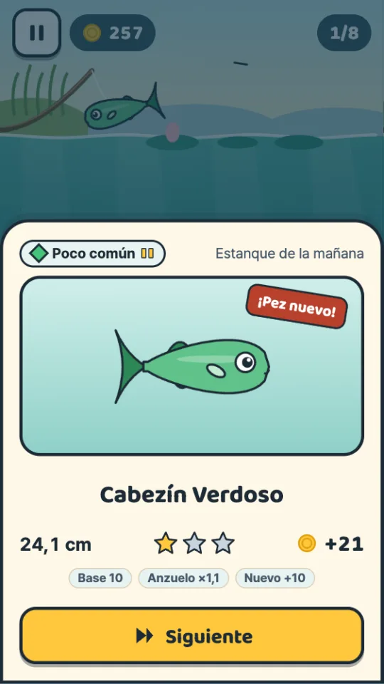 La tarjeta de una captura