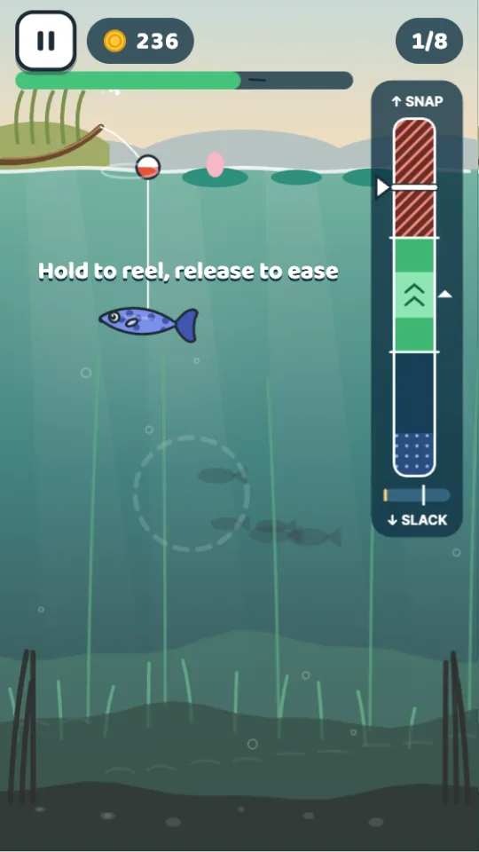 Reeling in a fish