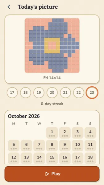 The Today's picture screen